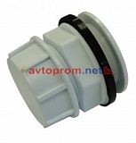 Отвод из пластикового бака 1 1/2" с крышкой 